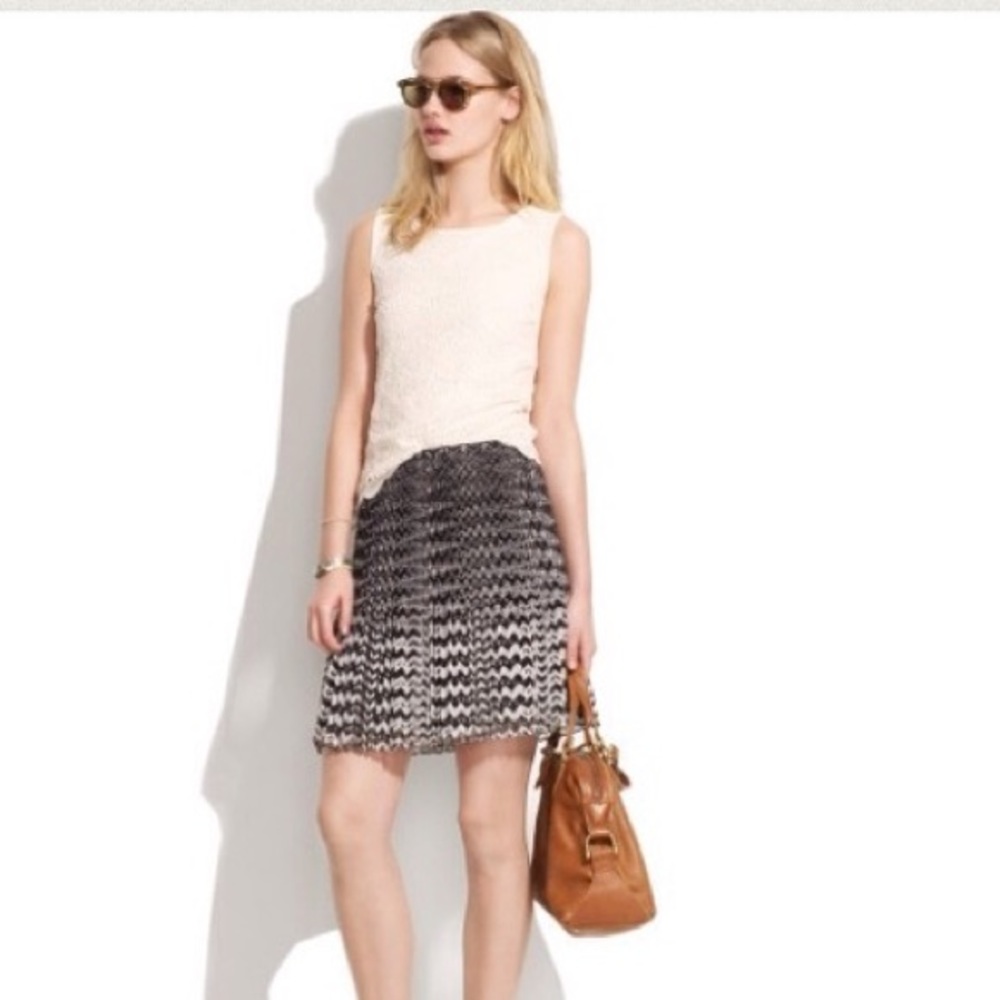 Madewell accordion pleated chevron mini skirt